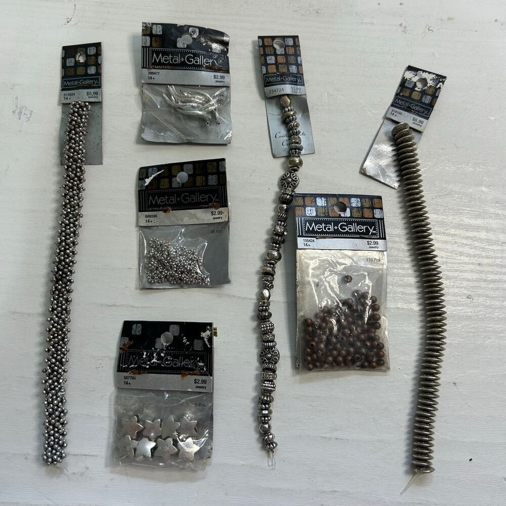 Metal Gallery Silver Copper Spacer Bead Mix Lot NOS